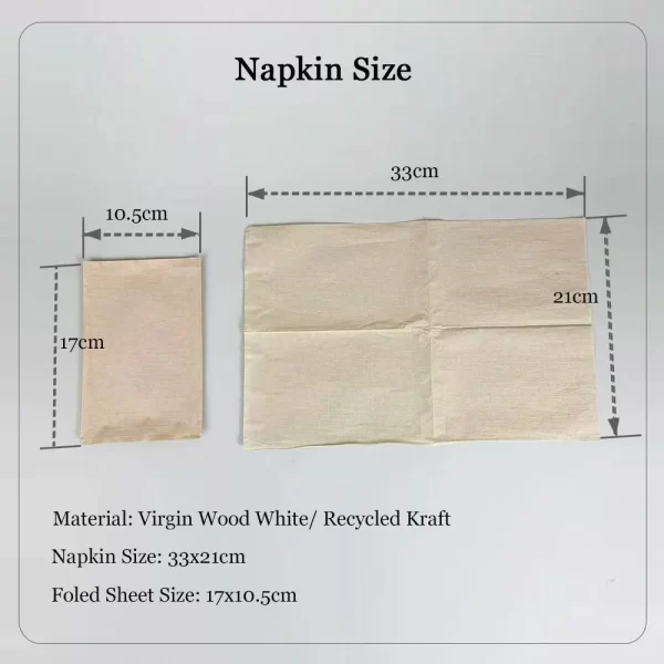 interleaved napkin dimension